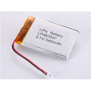 China LP483547 3.7V 940MAH Lithium Polymer Battery with ROHS Certification and Wide Temperature Range on sale