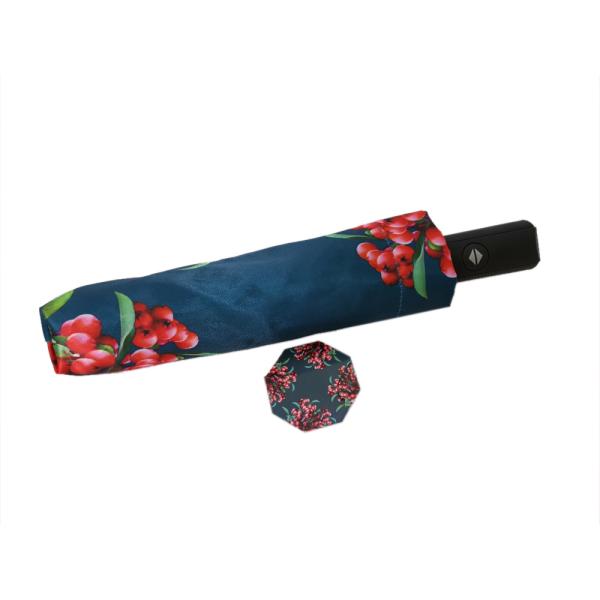 Digital Printing Lady Auto Open Auto Close Umbrella Windproof Black Metal Frame