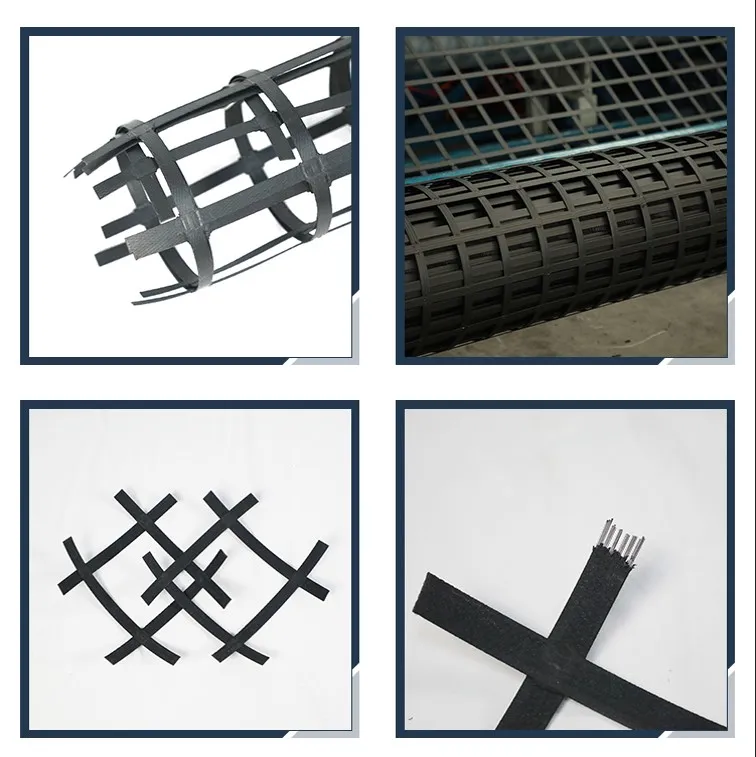 High Tenslie Strength Biaxial Welding Steel Plastic Composite Earthwork Geogrid For Soil Stabilization Anti-Erosion Feature