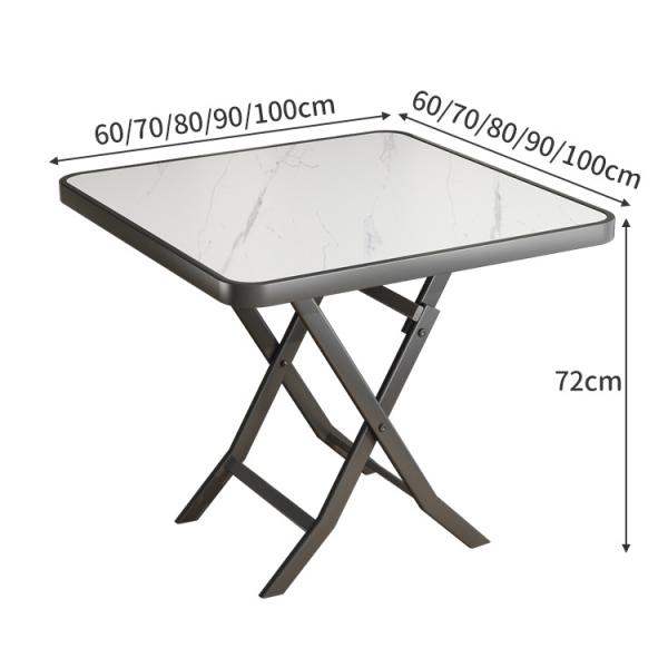 Metal Iron Foldable Coffee Dining Table for Outdoor Camping Cafe Balcony Garden Patio