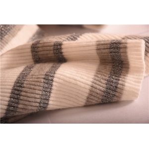 Grey And Pink Ladies Striped Sweaters 100% Acrylic Soft Touch