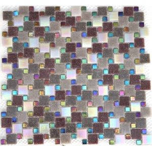 bathroom backsplash tile aluminum mix glass mosaic tile LAR005