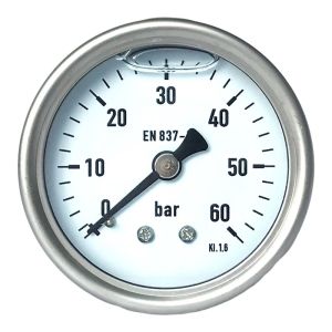 China Stainless Steel Back Mount Pressure Gauge 63mm Glycerin filled on sale