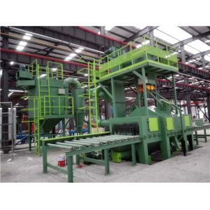 China Steel Profile Roller Conveyor Shot Blasting Machine Wheel Deflashing 4.5m/Min on sale