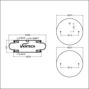 VKNTECH 1B7010-1 CONVOLUTED AIR SPRING REPLACE Firestone W01-358-7010 PICK UP