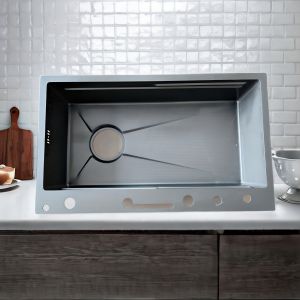 Grey Partition Kitchen Sink 11kg Stainless Steel Double-Bowl
