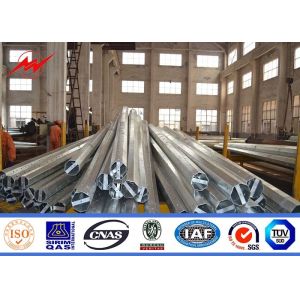 33kv Power Distribution Steel Transmission Poles Hot Dip Galvanized Gr65