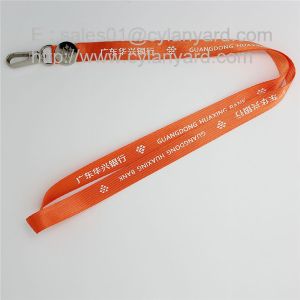 Cheap blank nylon neckstrap with metal sheet crimp