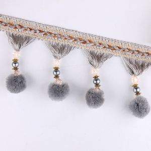 Machine producing OEM wholesale beautiful trimmings beaded pom pom fringes