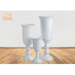 Wine Cup Design Glossy White Fiberglass Planters Floor Vases Large Planters