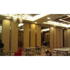 Quality Soundproof Folding Hotel Movable Partition Walls with Aluminium Track Wheels for sale