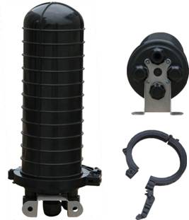 SGS ISO Black color MMP 190 x 410mm 96 single fiber Dome / Vertical Fiber Optic