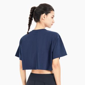 Women Cotton Loose Short Sleeve Activewear T Shirts Breathable