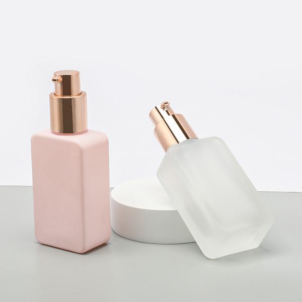 Buy 35ml Liquid Foundation Bottles Gold Square Skin Care Cosmetic Packaging at wholesale prices