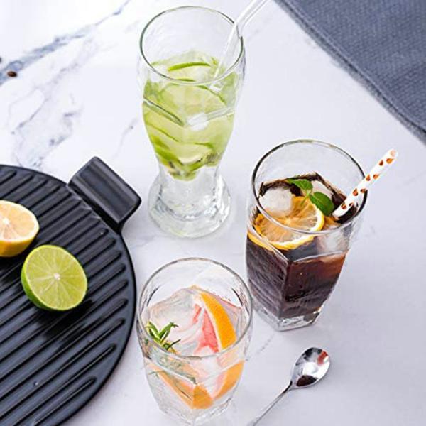 Wave Heart Rose Gold Striped Straws For Birthday