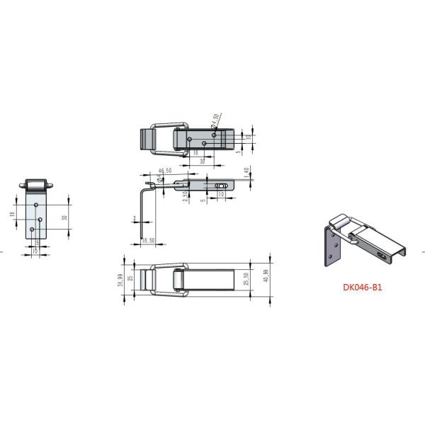 Gold Blue Zinc Small Over Center Draw Latches Antioxidant ODM