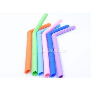 BPA Free Reusable Silicone Drinking Straws , Silicone Bendy Straws No Metal