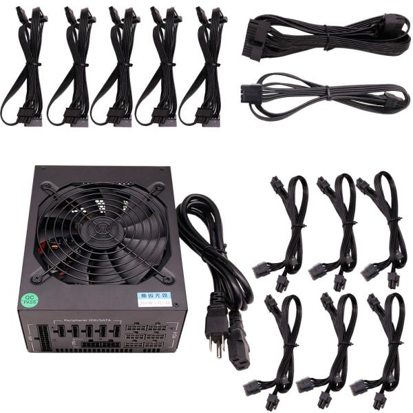 Hot Sale Atx 1600w Full Modular PSU 6 Gpu 90 plus Gold Switching PSU PC Power