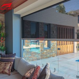 Rainproof Outdoor Zip Track Blinds With Adjustable Openness Factor