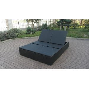 Hand-Woven Rattan Sun Lounger , Outdoor Garden Lounge Chair