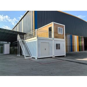 Security Door Outdoor Modular Container House with Customized Color and Top Roof