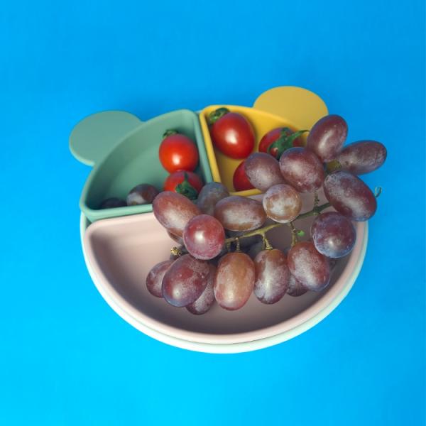 Bpa Free Kids Tableware Food Grade 2022 Silicone Baby Feeding Plate Set Suction