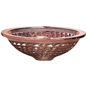 Funnel Shaped Rose Gold Bathroom Sink Crystal Chromed 450mm Length