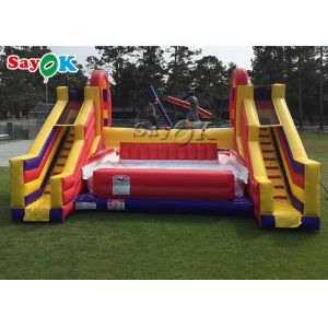 Quality Inflatable Gladiator Joust Children Toys PVC Inflatable Jousting Game With Climb Slide for sale