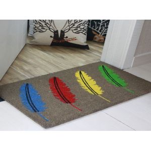 40*60cm Coir Coconut Entrance Matting Thickness 15mm PVC Backing