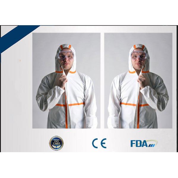 Buy Liquid Proof Disposable Protective Coveralls Eco Friendly With Hood at wholesale prices