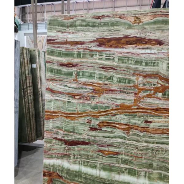 Polished Surface Finishing Pakistan Bamboo Onyx Marble Slabs for Table Modern Design Style