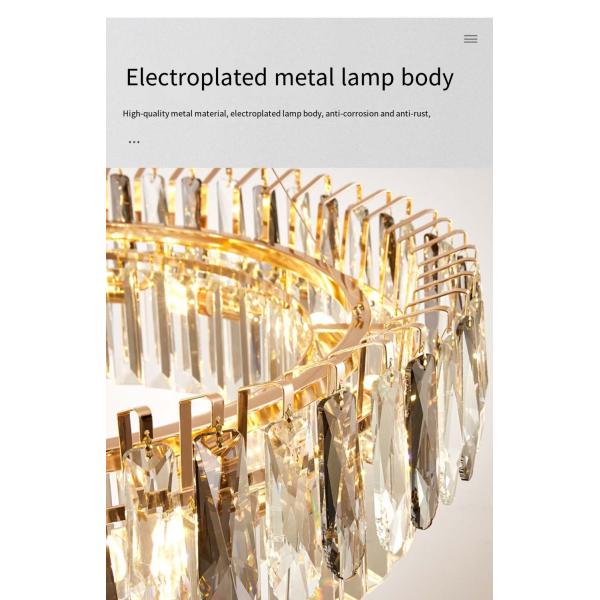 JYLIGHTING High End Crystal Living Room Wedding Classic Gold Lighting Crystal Pendant Light