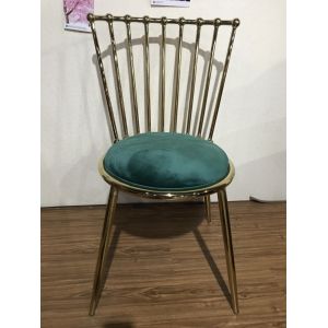 Electroplating Iron Frame 81.5cm Dark Green Dining Chairs