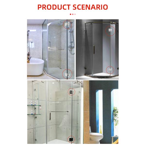 Brushed Nickel Glass Hinge 135 Degree Opening Angle Ideal for Glass Shower Enclosures