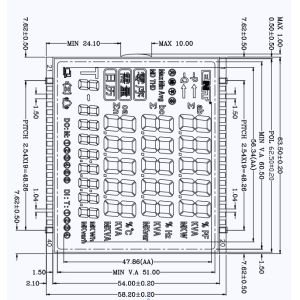STN 7 Segment LCD Display Instrumentation LCD Module Blue Background And White