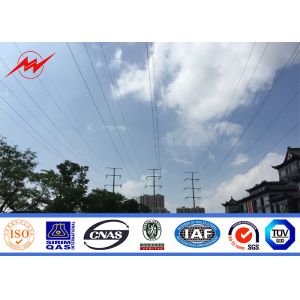 Round Steel Utility Pole 5mm 20m Electrical Utility Poles Customized