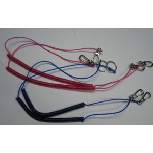 Transparent Black Wire Coiled Fishing Lanyard Short Holder Pole Anti-drop