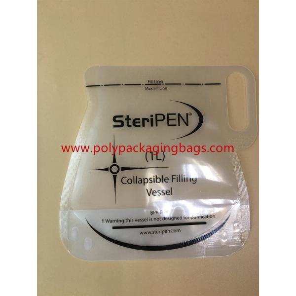 Custom Stand Up Pouch With Spout / 500ml Transparent Water Bags