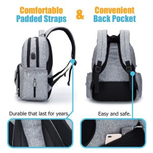 Maternity Diaper Bag Backpack With USB Interface 11.4*7.5*17.7inch