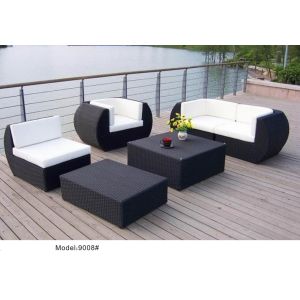 China 5pcs garden wicker sofa furniture with loveseat ottoman -9008 on sale