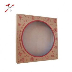 12inch Recyclable Kraft Paper pizza packing box With transparent Window