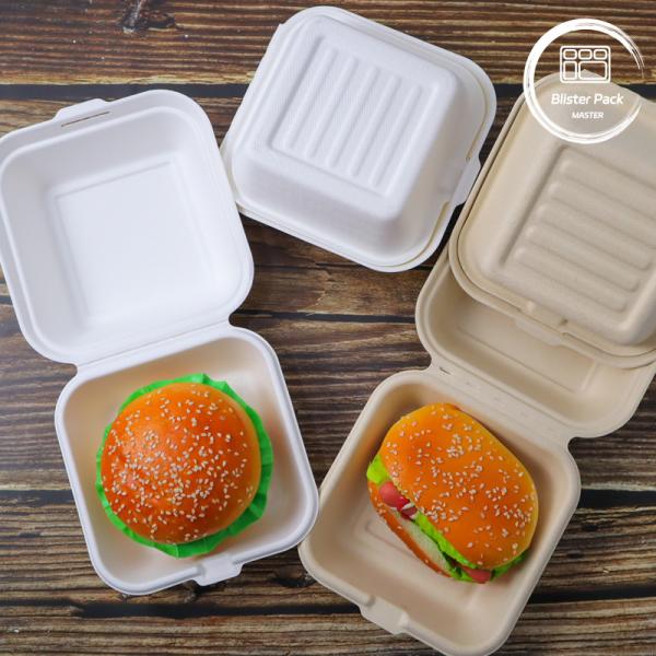 Eco Friendly Biodegradable Sugarcane Bagasse Clamshell Takeaway Food Containers