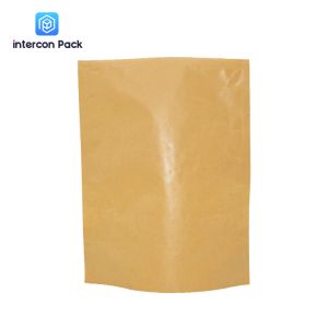 Resealable Kraft Paper Standup Zipper Pouch Food Grade With Matte Window