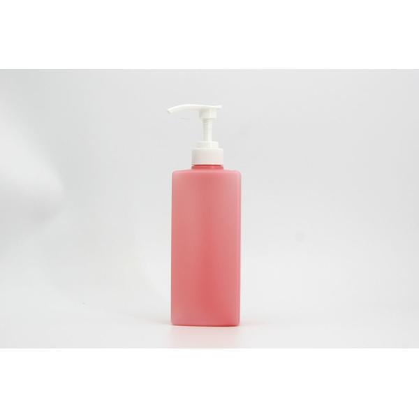 Buy Square Pink 500ml Shampoo Shower Bottle White Press Pump at wholesale prices