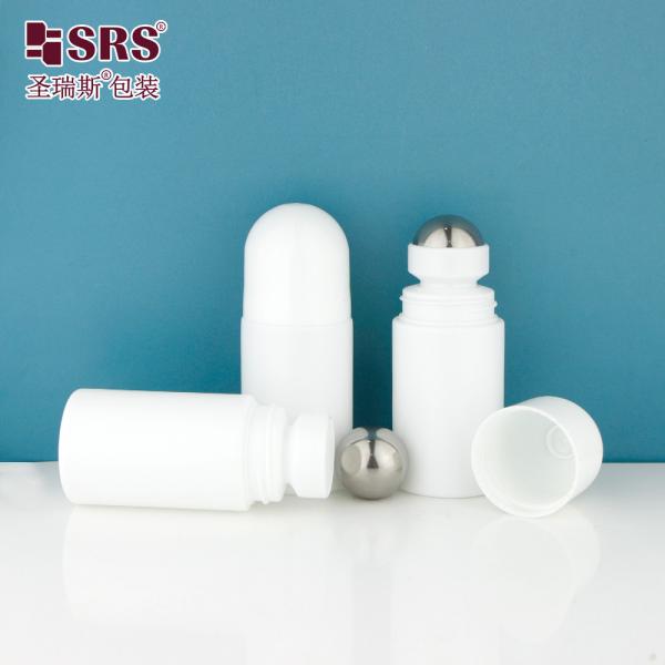 RPPC-60ML Round White Injection Blowing Plastic PP PCR Recycled Eco-friendly Roll On Deodorant Gel Bottle Applicator