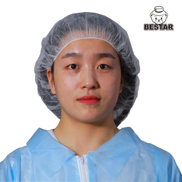 Buy White Polypropylene Disposable Hair Bouffant Caps For Hospital at wholesale prices