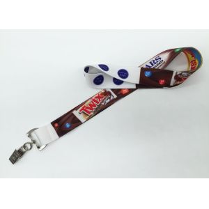 Full Color Polyester Neck Dye Sublimation Lanyards With J - Hook , Stock Free