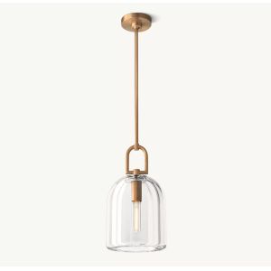 China Cylinder Shape Glass Suspended Pendant Light Botanist Cloche Pendant Hardwired on sale