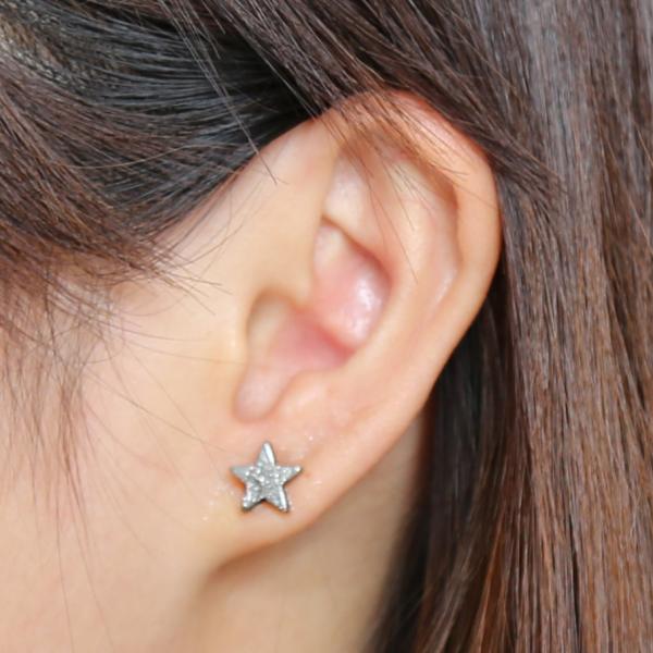 Custom made special earrings body jewelry shiny star stud earrings