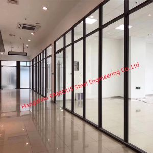 OEM Demountable Aluminum Frame Double Glass Partition Soundproof